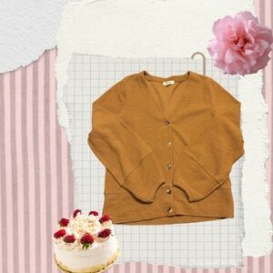 Madewell Mustard Ribbed Button-Front Cardigan